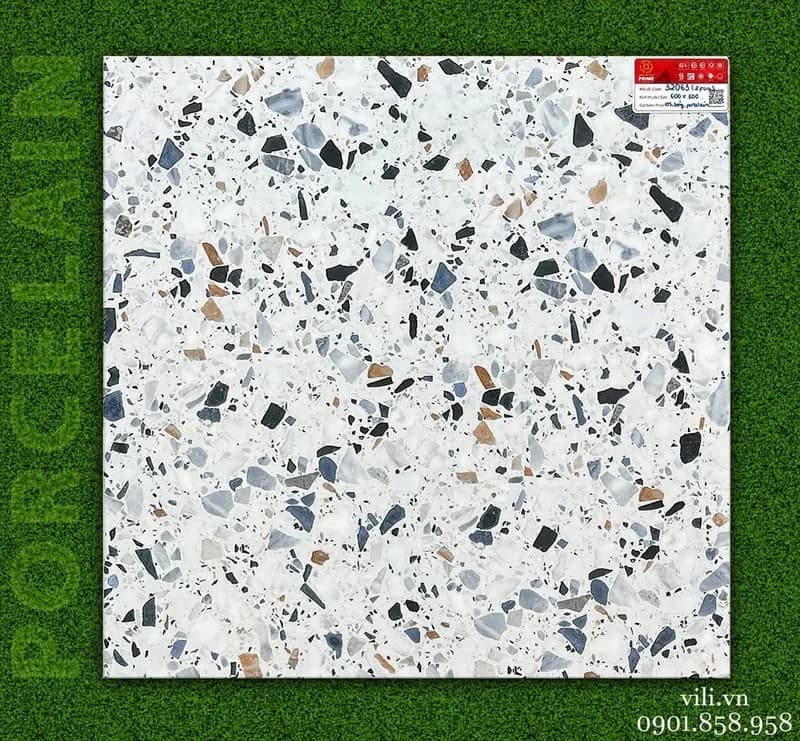 Gạch lát nền Terrazo 60x60 Prime 32063 đá bóng