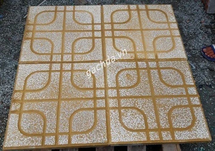 Gạch Lát Vỉa Hè 40x40 Terrazzo Mắt Phụng Vàng