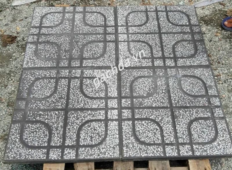 Gạch Lát Vỉa Hè 40x40 Terrazzo Mắt Phụng Xám