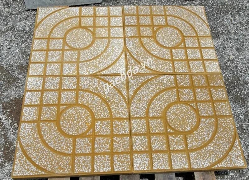 Gạch Lát Vỉa Hè 40x40 Terrazzo Mắt Nai Vàng