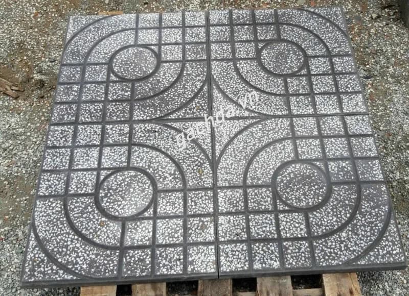 Gạch Lát Vỉa Hè 40x40 Terrazzo Mắt Nai Xám