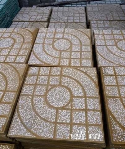 Gạch Lát Vỉa Hè 40x40 Terrazzo Mắt Nai Vàng