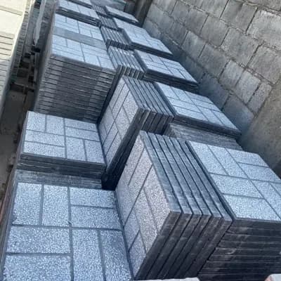 Gạch Lát Vỉa Hè 40x40 Terrazzo 8 Ô Xám