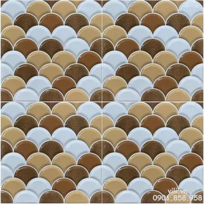 Gạch ốp tường trang trí 30x30 VL3023 vảy cá vàng nâu