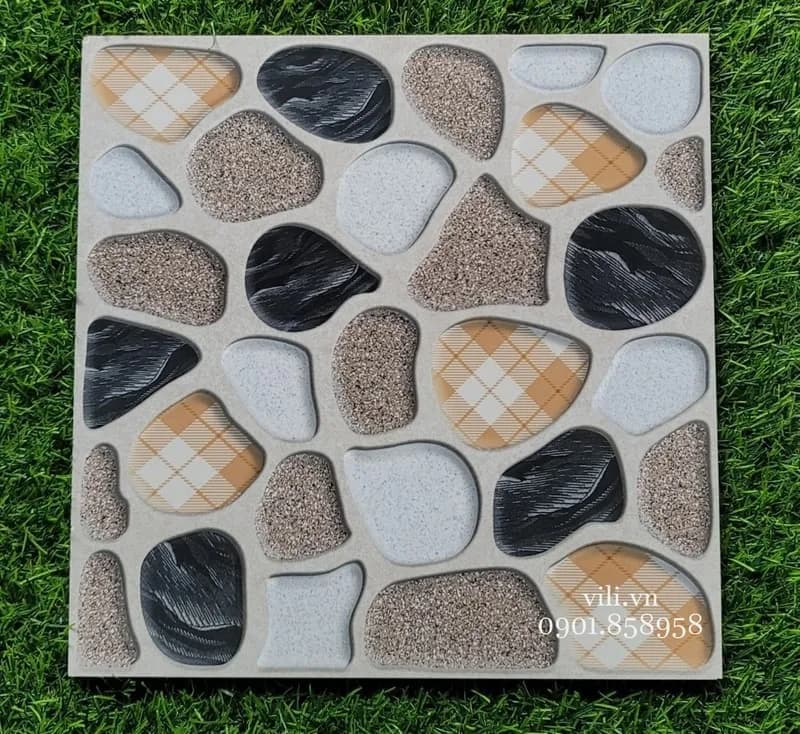 Gạch Lát Nền 30X30 CMC PT30003 giả sỏi họa tiết nổi