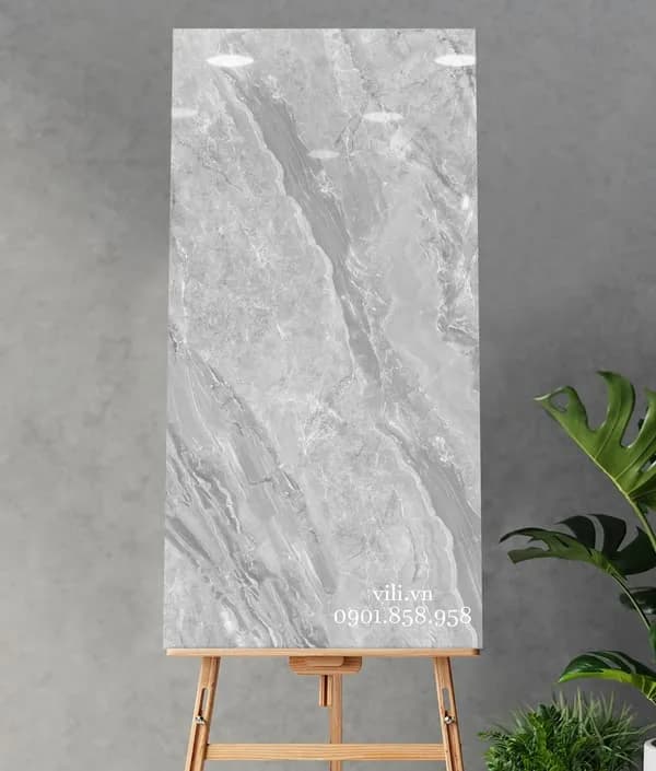 Gạch lát nền 60x120 Hoàn Mỹ 31051 bóng vân marble xám