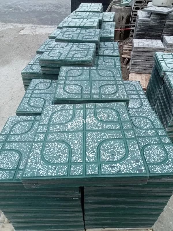 Gạch Lát Vỉa Hè 40x40 Terrazzo Mắt Phụng Xanh