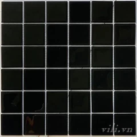 Gạch trang trí mosaic thủy tinh MH 4809 màu đen