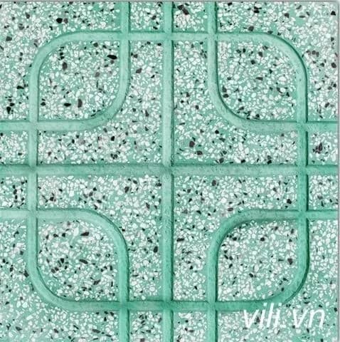 Gạch Lát Vỉa Hè 40x40 Terrazzo Mắt Phụng Xanh